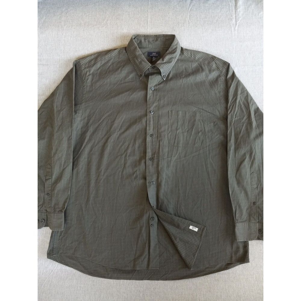Brooks Brothers 346 Men's XL Pure Cotton Plaid Green Relaxed Long-sleeved Shirt